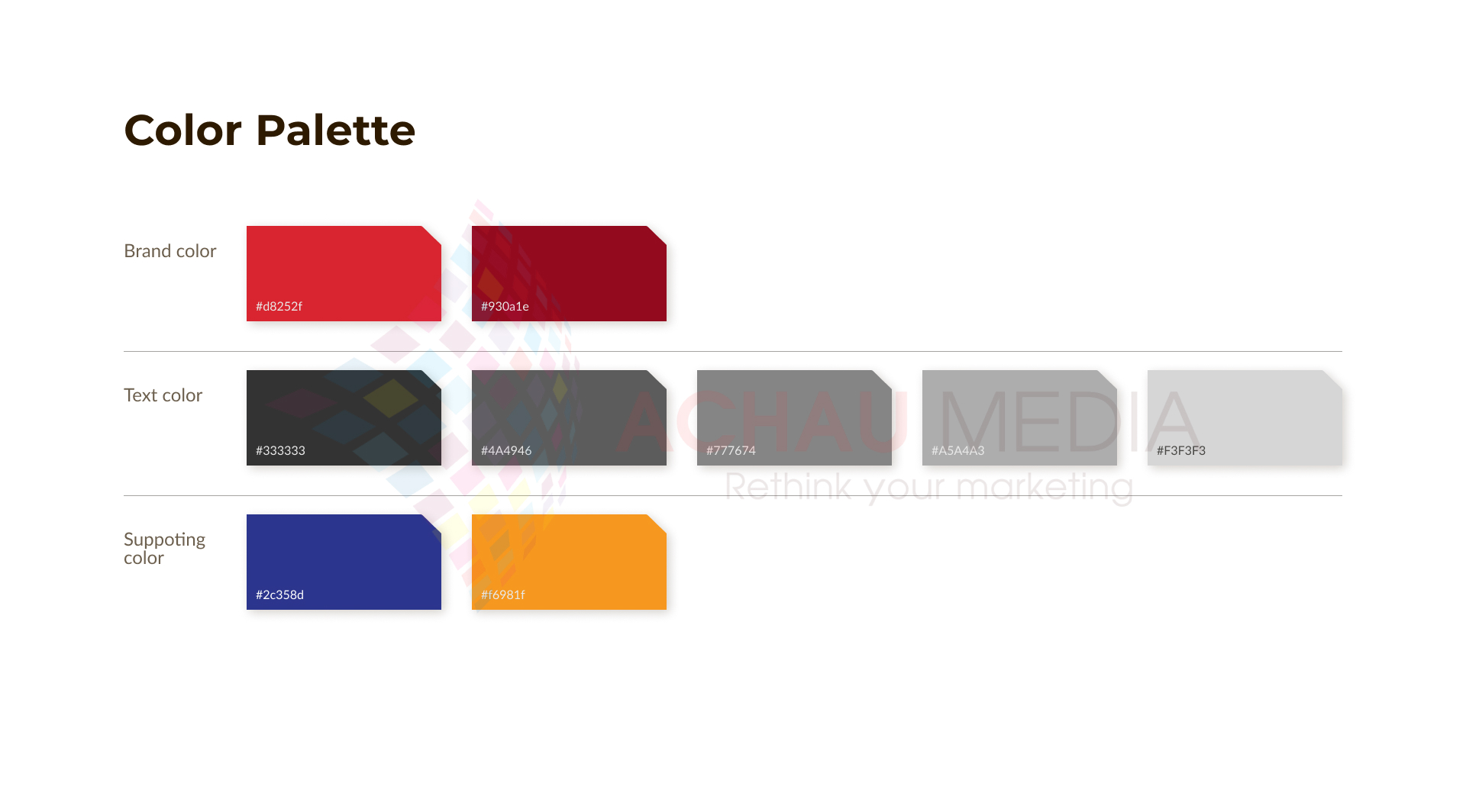 Bộ màu sắc - Dự án thiết kế profile Indochina Post & Logistics